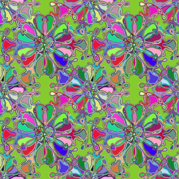 Caleidoscopio Abstracto Patrón Inconsútil Colorido Para Fondo — Vector de stock