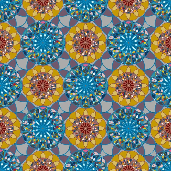 Renkli Farklı Renk Seçenekleri Sunan Mozaik Mandala Arka Plan — Stok Vektör