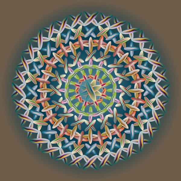 Einfache Bunte Abstrakte Mandala Helles Kreisförmiges Ornament Bestehend Aus Einfachen — Stockvektor