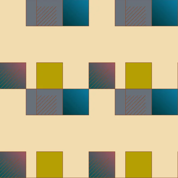 几何立方体和正方形背景 无缝抽象向量例证 — 图库矢量图片