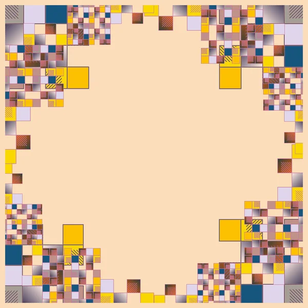 几何立方体和正方形背景 无缝抽象向量例证 — 图库矢量图片