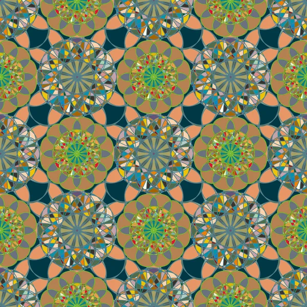 Abstrato Colorido Caleidoscópico Mosaico Mandala Fundo — Vetor de Stock