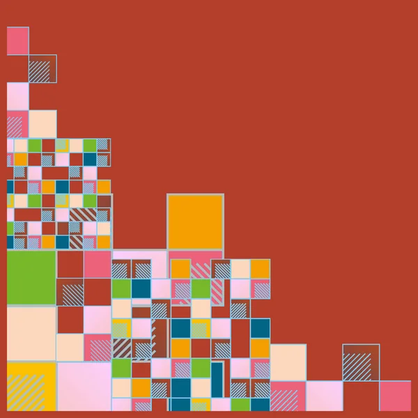 Kleurrijke Abstracte Grafische Pixels Vectorillustratie Van Blokjes Pleinen — Stockvector