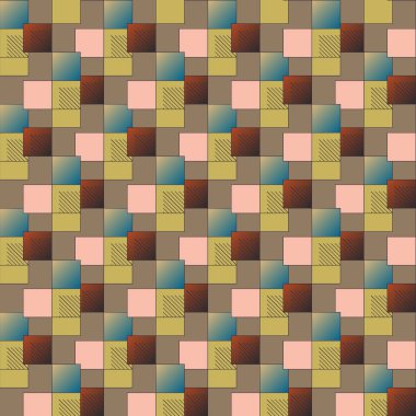 geometrik küpleri ve kareler arka plan, sorunsuz tasarlamak vektör çizim 