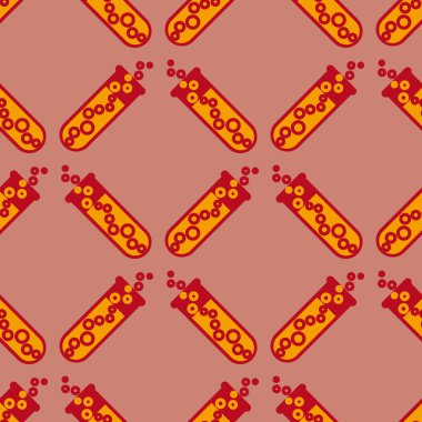 Kimya test tüpleri parlak arka plan üzerinde. Seamless modeli.