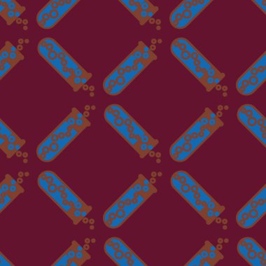 Kimya test tüpleri parlak arka plan üzerinde. Seamless modeli.