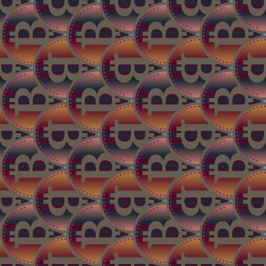 Renkli bitcoins işaretleri ile mali seamless modeli