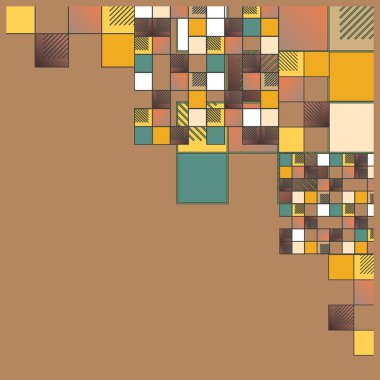 grafik Mozaik, vektör çizim küpleri ve kareler