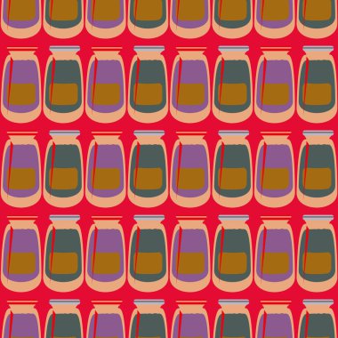 Kavanoz ile rustik ev konserve yeni dikişsiz desen arka planı için.