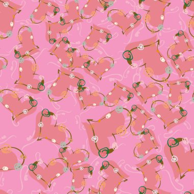 Soyut kalp doodle arka plan için seamless modeli