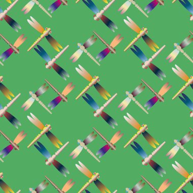 Dekoratif renkli seamless modeli ile şirin yusufçuk