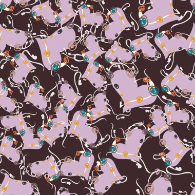 Soyut kalp doodle arka plan için seamless modeli