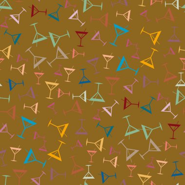 Tropik kokteyller desen, renkli kesintisiz vektör çizim