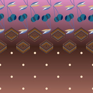 Şirin kiraz seamless modeli. Vektör çizim.