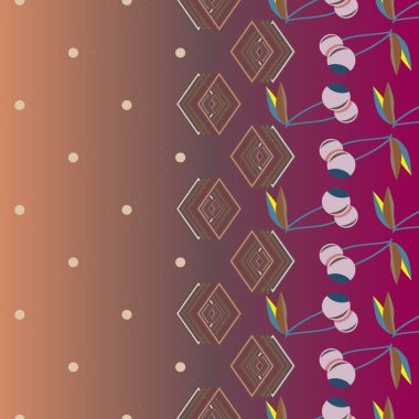 Şirin kiraz seamless modeli. Vektör çizim.