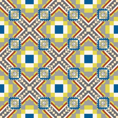 Geometrik etnik desen sorunsuz tasarım arka plan veya duvar kağıdı için