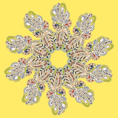 Stil zentangle yeni simetrik mandala doodle ile sanat esin kaynağı oldu. Duvar kağıdı, desen dolgularını, web sayfaları, yüzey dokuları için dekoratif nesne-ebilmek var olmak kullanılmış.