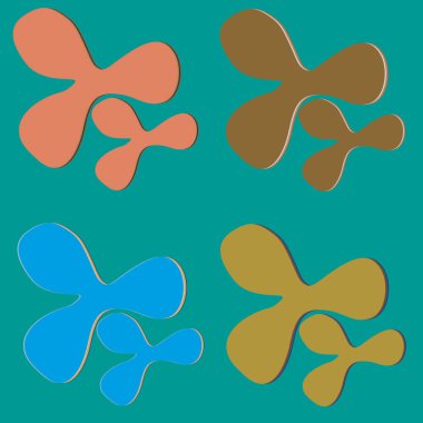 Su sıçramalarına ve parlak renkli boya arka plan üzerinde izole BLOB'lar vektör.