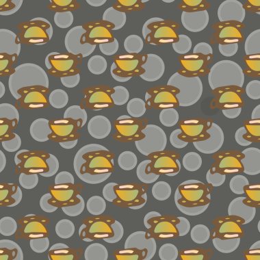 Bardak kahve veya çay arka plan seamless modeli üzerinde noktalı.