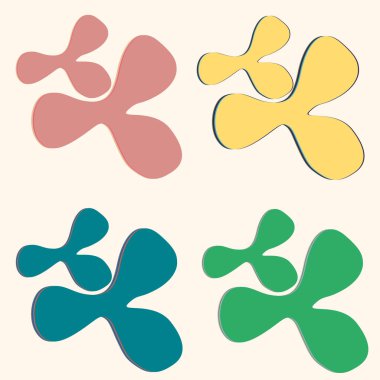 Su sıçramalarına ve parlak renkli boya arka plan üzerinde izole BLOB'lar vektör.