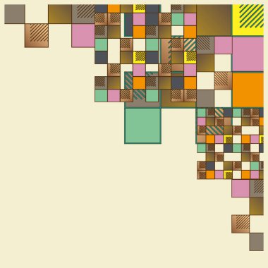 grafik Mozaik, vektör çizim küpleri ve kareler