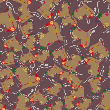 Soyut kalp doodle arka plan için seamless modeli