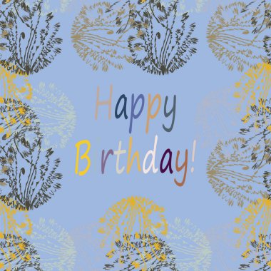 Çiçek desenli harflerle kutlu olsun çok renkli el çekilmiş