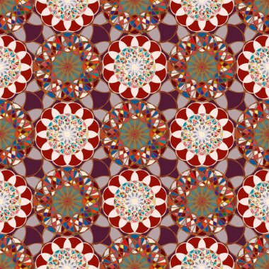 Renkli farklı renk seçenekleri sunan mozaik mandala arka plan