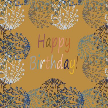 Çiçek desenli harflerle kutlu olsun çok renkli el çekilmiş