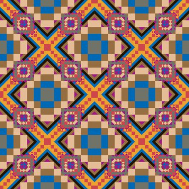 Geometrik etnik desen sorunsuz tasarım arka plan veya duvar kağıdı için