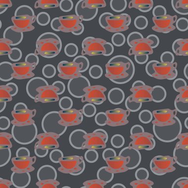 Bardak kahve veya çay arka plan seamless modeli üzerinde noktalı.