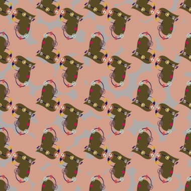 Soyut kalp doodle arka plan için seamless modeli