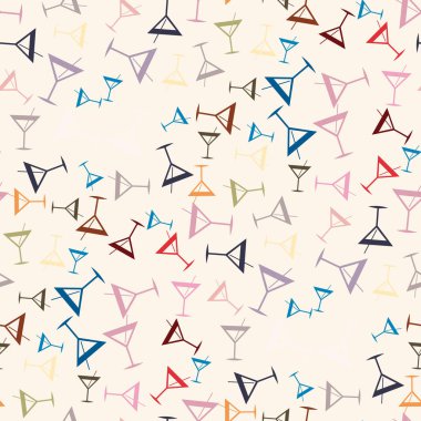 Tropik kokteyller desen, renkli kesintisiz vektör çizim