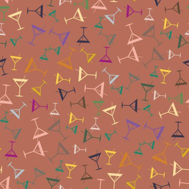 Tropik kokteyller desen, renkli kesintisiz vektör çizim