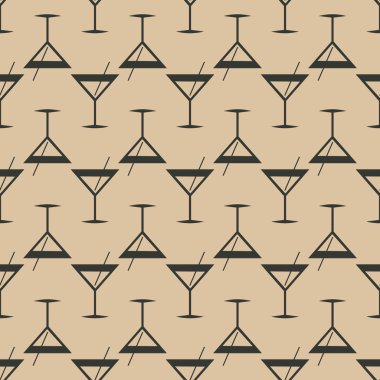 Tropik kokteyller desen, renkli kesintisiz vektör çizim