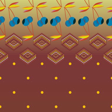 Şirin kiraz seamless modeli. Vektör çizim.