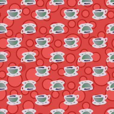 Bardak kahve veya çay arka plan seamless modeli üzerinde noktalı.