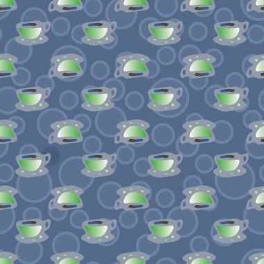 Bardak kahve veya çay arka plan seamless modeli üzerinde noktalı.