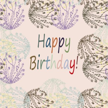 Çiçek desenli harflerle kutlu olsun çok renkli el çekilmiş