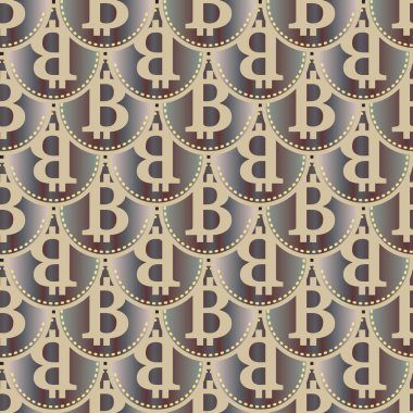 Renkli bitcoins işaretleri ile mali seamless modeli