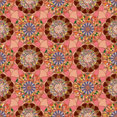 Renkli farklı renk seçenekleri sunan mozaik mandala arka plan