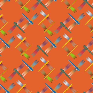 Dekoratif renkli seamless modeli ile şirin yusufçuk