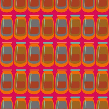 Kavanoz ile rustik ev konserve yeni dikişsiz desen arka planı için.