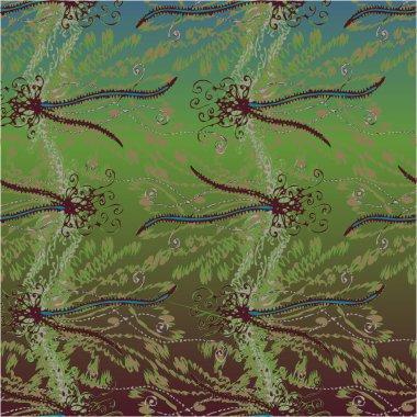 soyut çiçek deseni, vektör illüstrasyonu