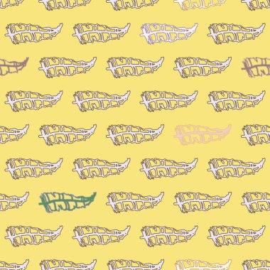 Memphis tarzı zemin ağaç yaprakları 