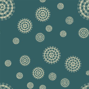 Sorunsuz soyut mandala desen. Basit şekiller oluşan süsleme. 