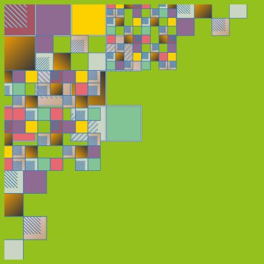 renkli soyut grafik piksel, vektör çizim küpleri ve kareler