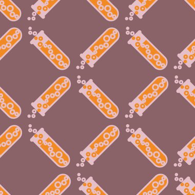 Kimya test tüpleri parlak arka plan üzerinde. Seamless modeli.