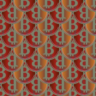 Renkli bitcoins işaretleri ile mali seamless modeli