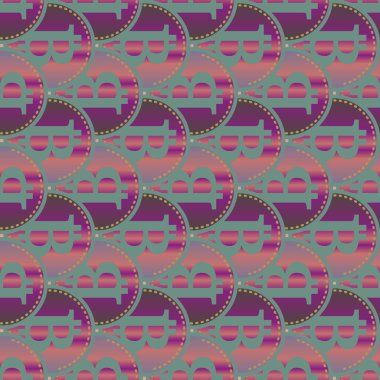 Renkli bitcoins işaretleri ile mali seamless modeli